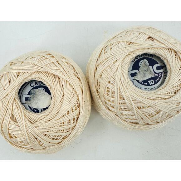 DMC Cebelia Crochet 100% Mercerized Cotton Size 10 Ecru 712 (2) Balls - Picture 1 of 3